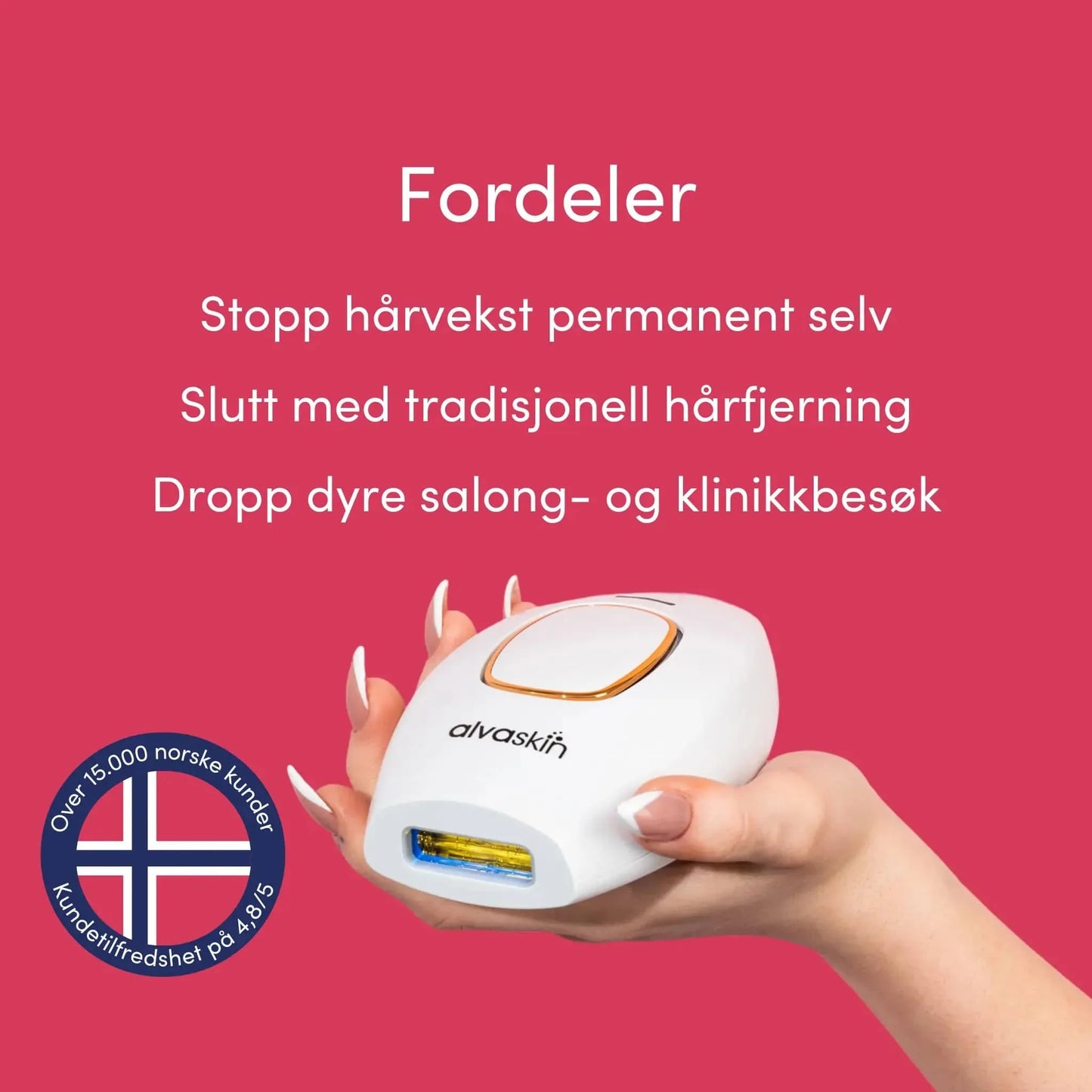 Alvaskin IPL Hårfjerner - Effektiv Hårfjerning uten Smerte eller Klinikkbesøk | Hjemmelaser med Rask Resultat